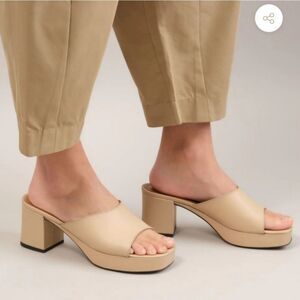 ATP Atelier Lumezzane Anthropologie Leather Slide On Block Heel Sandals 40 | 9.5